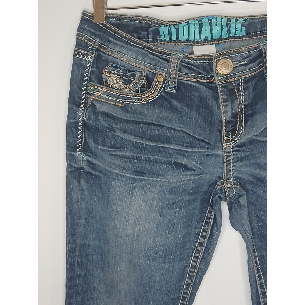 Hydraulic Gramercy Slim Boot Jeans Women’s 5/6 Low Rise Embroidered Pockets Y2K - Picture 3 of 16